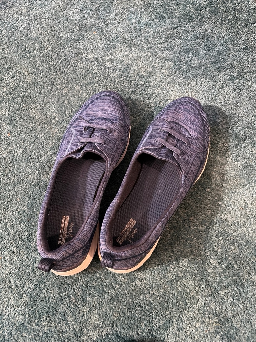 Skechers Men’s Slip-On Athletic Shoes in Heathered Navy